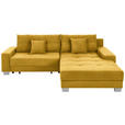 ECKSOFA in Flachgewebe Currygelb  - Currygelb/Silberfarben, KONVENTIONELL, Holz/Textil (273/192cm) - Carryhome