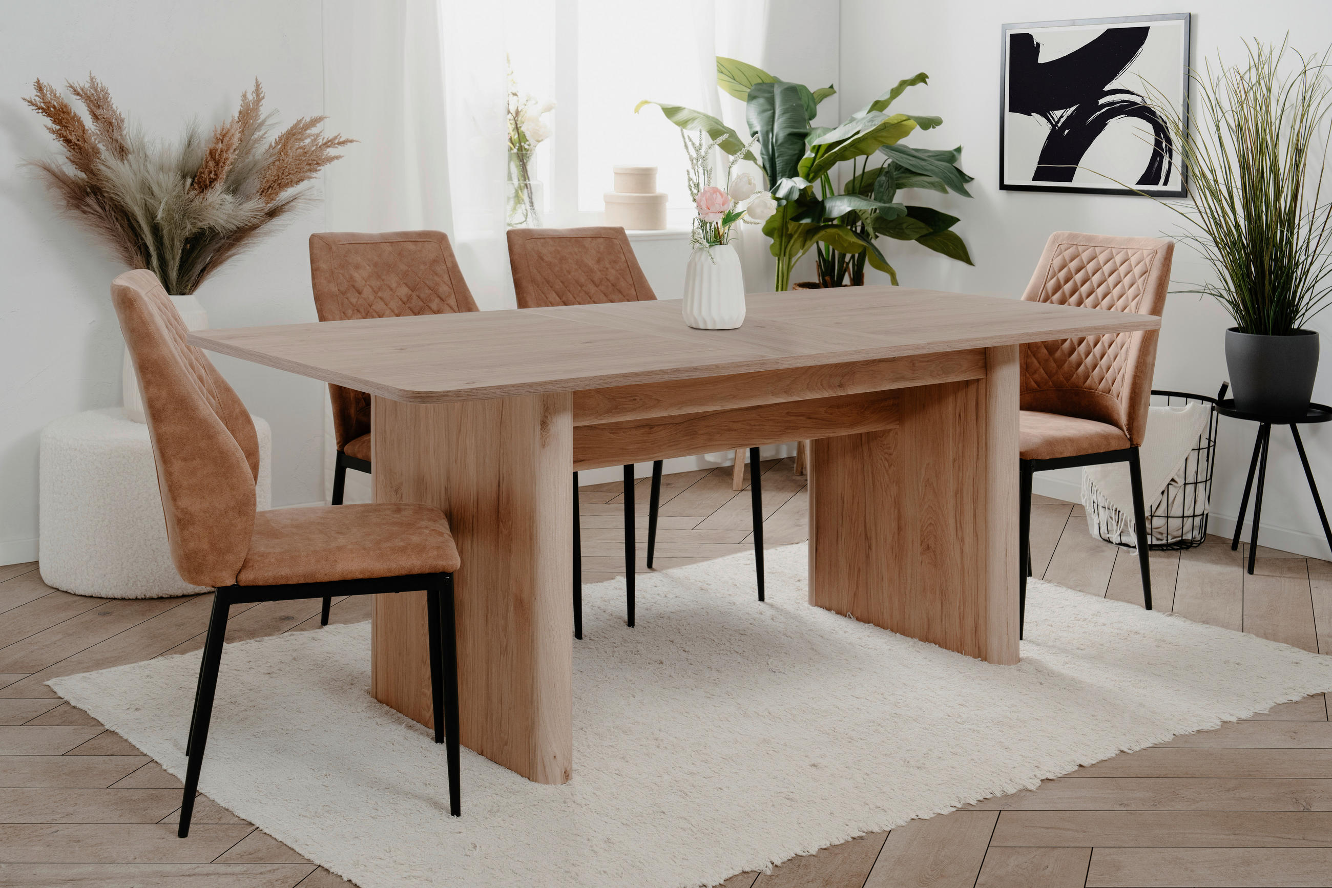 ESSTISCH in Holzwerkstoff 160-200/90/75 cm  - Braun, MODERN, Holzwerkstoff (160-200/90/75cm) - Livetastic