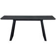 ESSTISCH Grau, Schwarz rechteckig  ausziehbar  - Schwarz/Grau, Design, Holzwerkstoff/Metall (140-180/90/76cm) - Carryhome