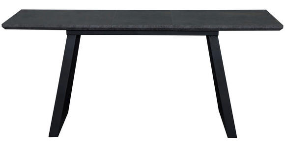 ESSTISCH Grau, Schwarz rechteckig  ausziehbar  - Schwarz/Grau, Design, Holzwerkstoff/Metall (140-180/90/76cm) - Carryhome
