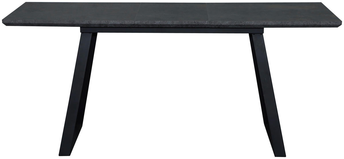 ESSTISCH Grau, Schwarz rechteckig  ausziehbar  - Schwarz/Grau, Design, Holzwerkstoff/Metall (140-180/90/76cm) - Carryhome