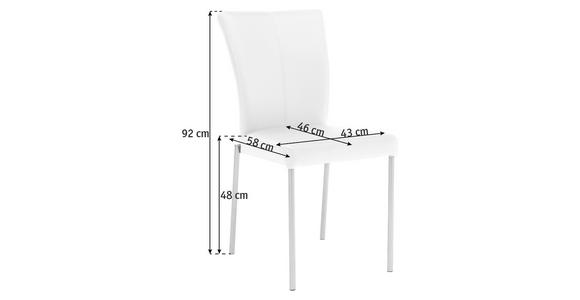 STUHL in Edelstahl Lederlook Metall, Textil - Edelstahlfarben/Creme, Design, Textil/Metall (43/92/58cm) - Novel