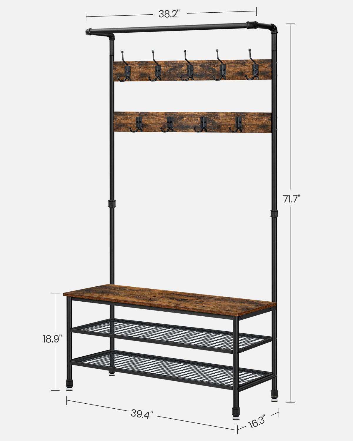 ŠATNA, 97/178,5/32 cm - černá/hnědá, Trend, kov/kompozitní dřevo (97/178,5/32cm) - Boxxx