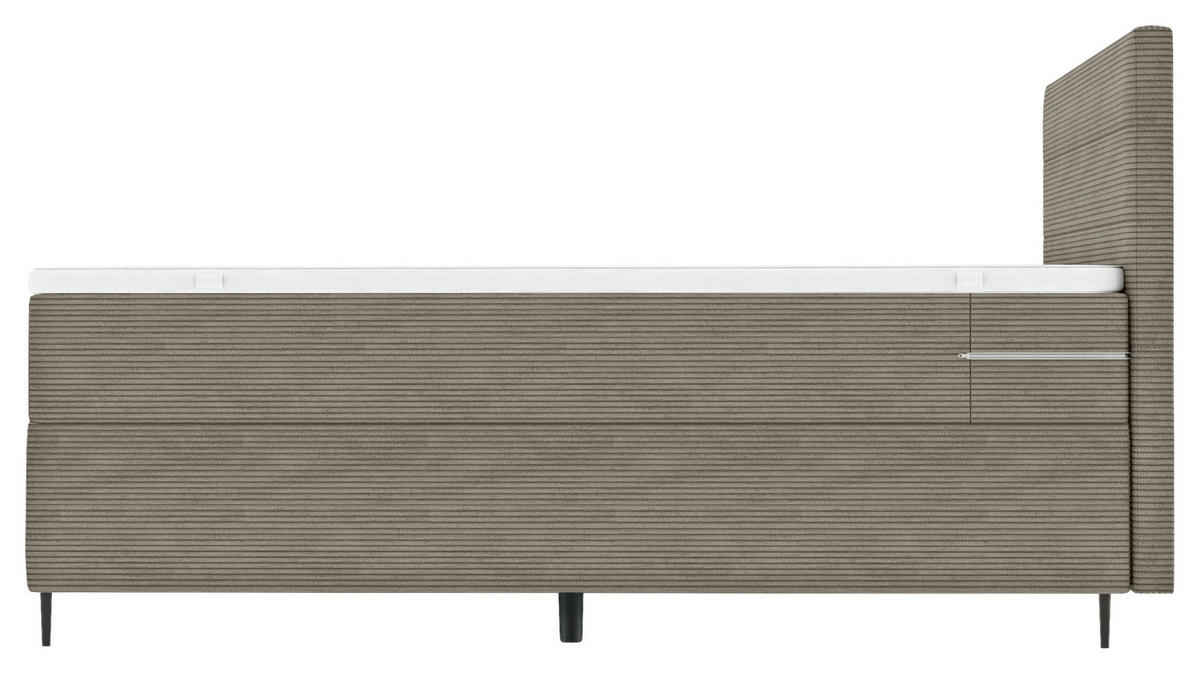 BOXSPRINGBETT 180/200 cm  in Graubraun  - Graubraun/Schwarz, Konventionell, Textil/Metall (180/200cm) - Carryhome