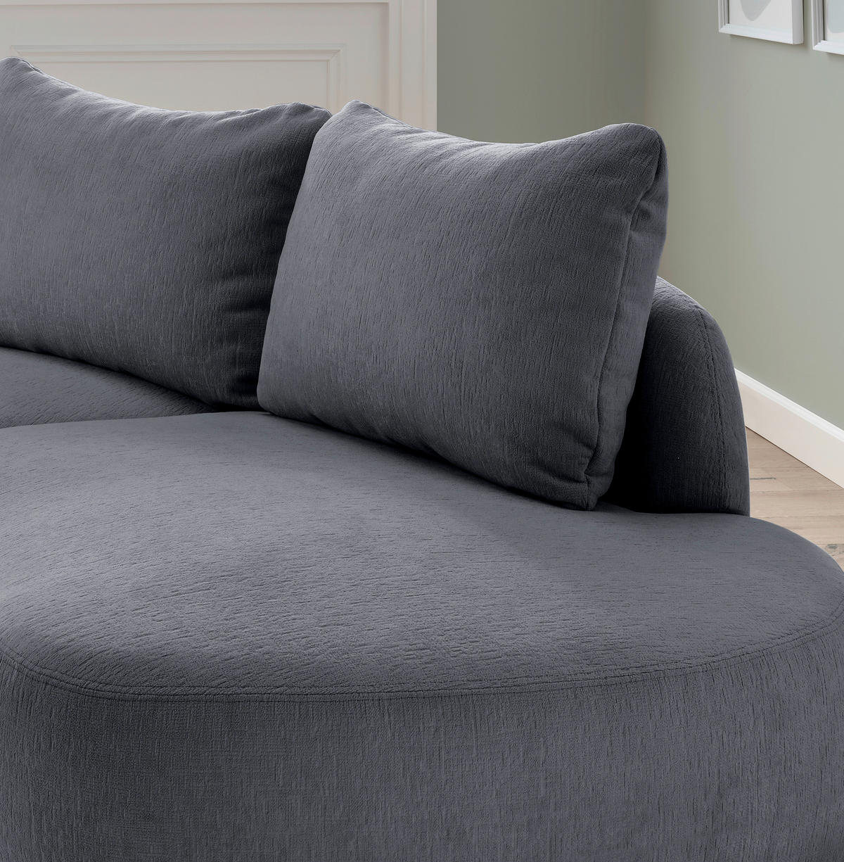 ECKSOFA in Mikrofaser Anthrazit  - Anthrazit/Schwarz, Modern, Kunststoff/Textil (139/250cm) - Livetastic