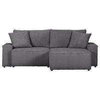HÖRNSOFFA i manchester mörkgrå  - mörkgrå/svart, Klassisk, textil/plast (250/153cm) - MID.YOU