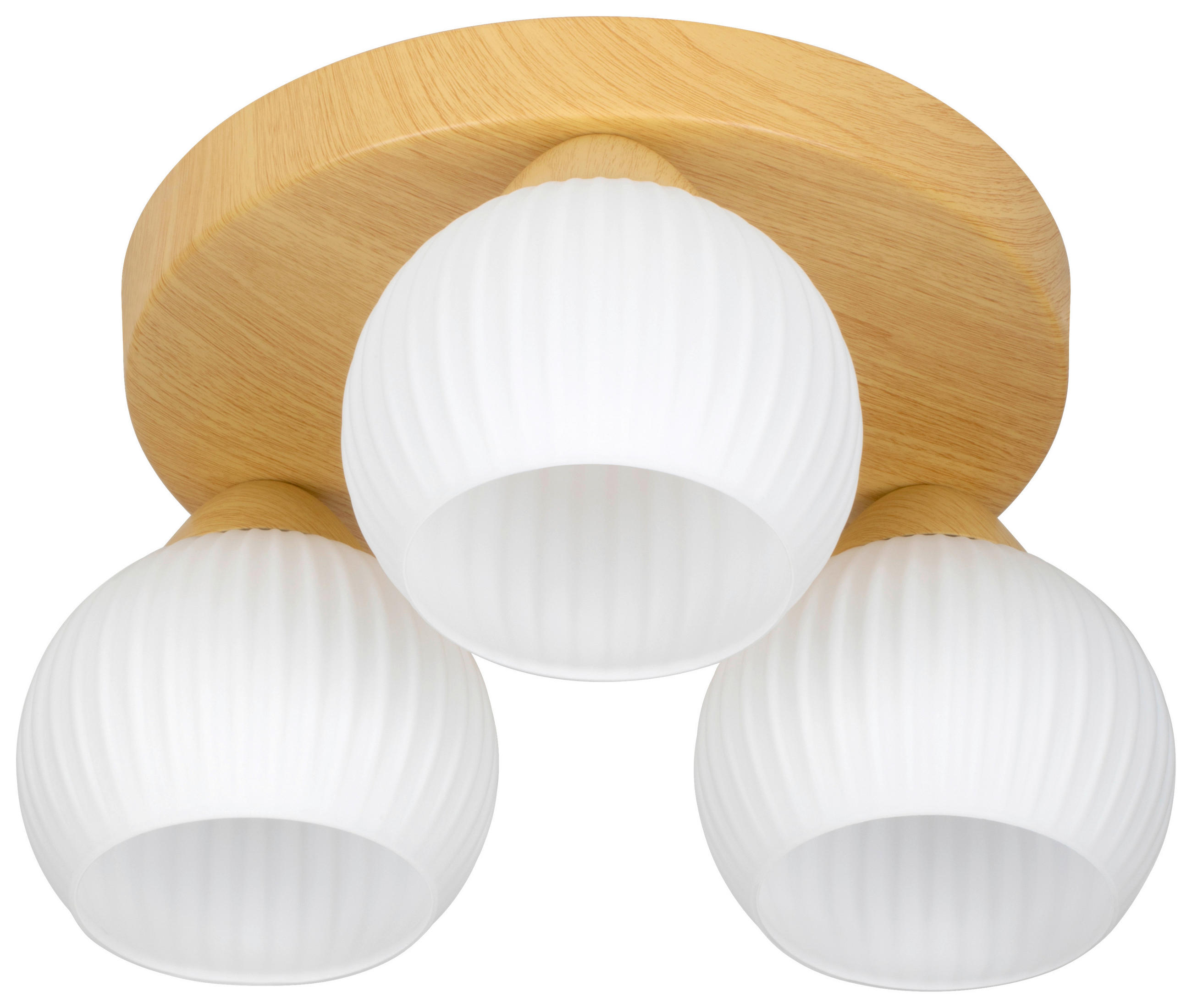 STROPNÍ SVÍTIDLO, 40/18 cm  - bílá/barvy dubu, Trend, kov/sklo (40/18cm) - Nouvel
