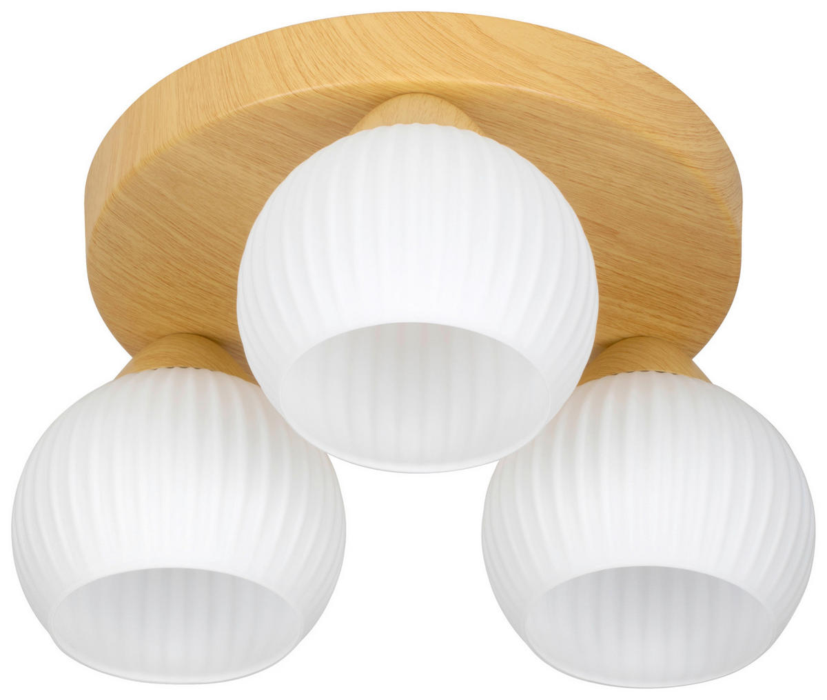 DECKENLEUCHTE  40/18 cm    - Eichefarben/Weiß, Trend, Glas/Metall (40/18cm) - Novel