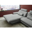 ECKSOFA  in Chenille, Flachgewebe Grau  180/284 cm  - Schwarz/Grau, Design, Textil/Metall (180/284cm) - Dieter Knoll