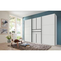 ORMAR - VISEĆA KLIZNA VRATA bela  300/216/65 cm  - bela/crna, Dizajnerski, metal/pločasti materijal (300/216/65cm) - Stylife