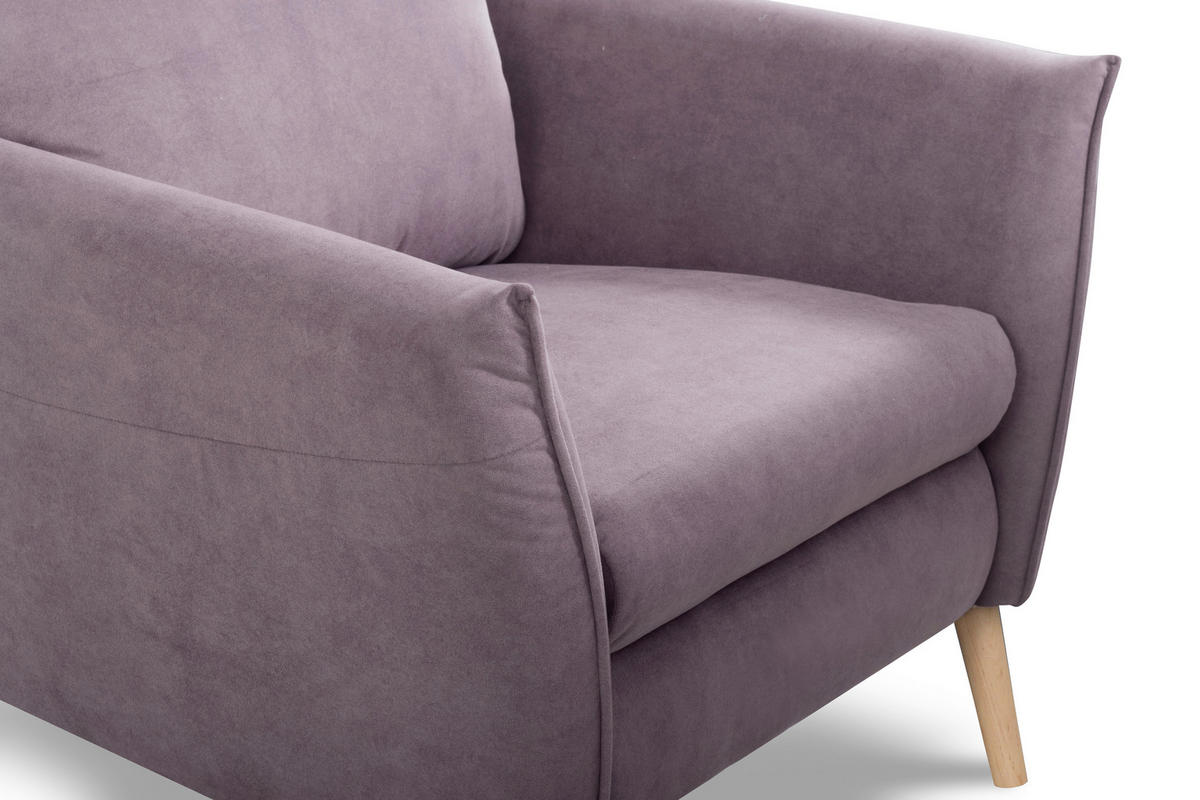 SESSEL in Mikrofaser Rosa  - Buchefarben/Rosa, Design, Holz/Textil (88/110/92cm) - Livetastic