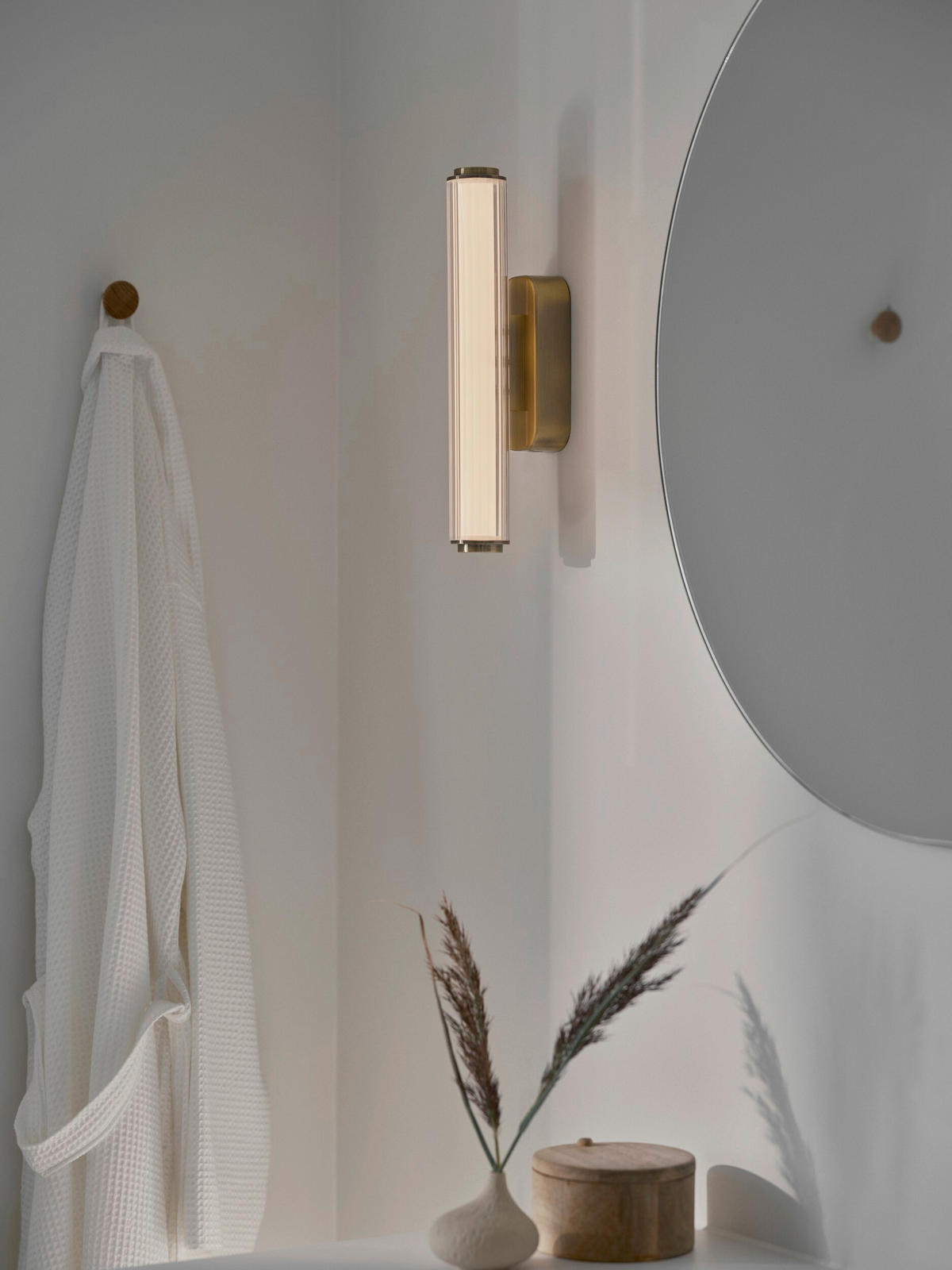 BADEZIMMER-WANDLEUCHTE Virelle 32/5,5/10 cm  - Messingfarben, KONVENTIONELL, Kunststoff (32/5,5/10cm) - Nordlux