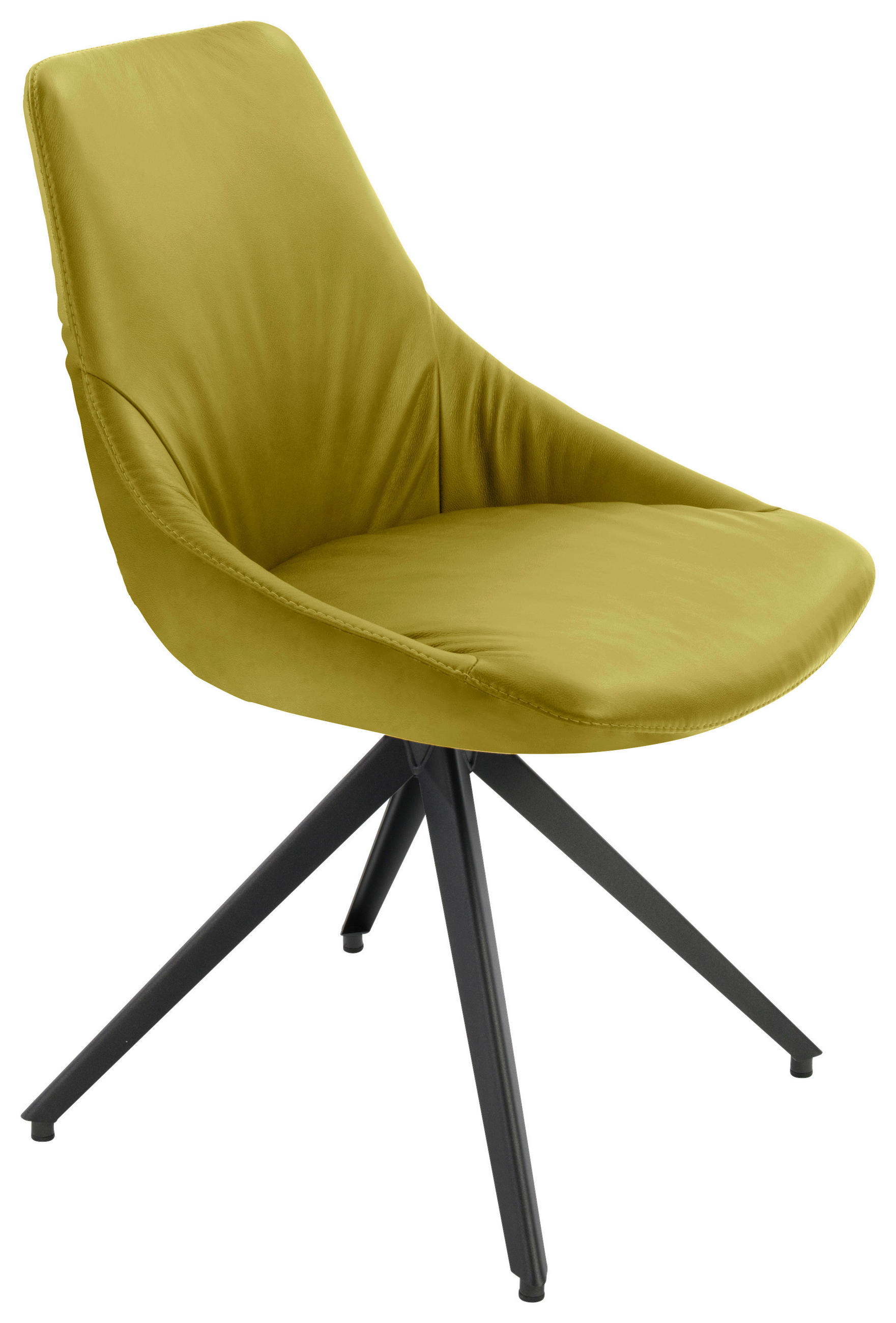 STUHL Echtleder Limette  - Anthrazit/Limette, Design, Leder/Metall (55/87/62cm) - Bert Plantagie