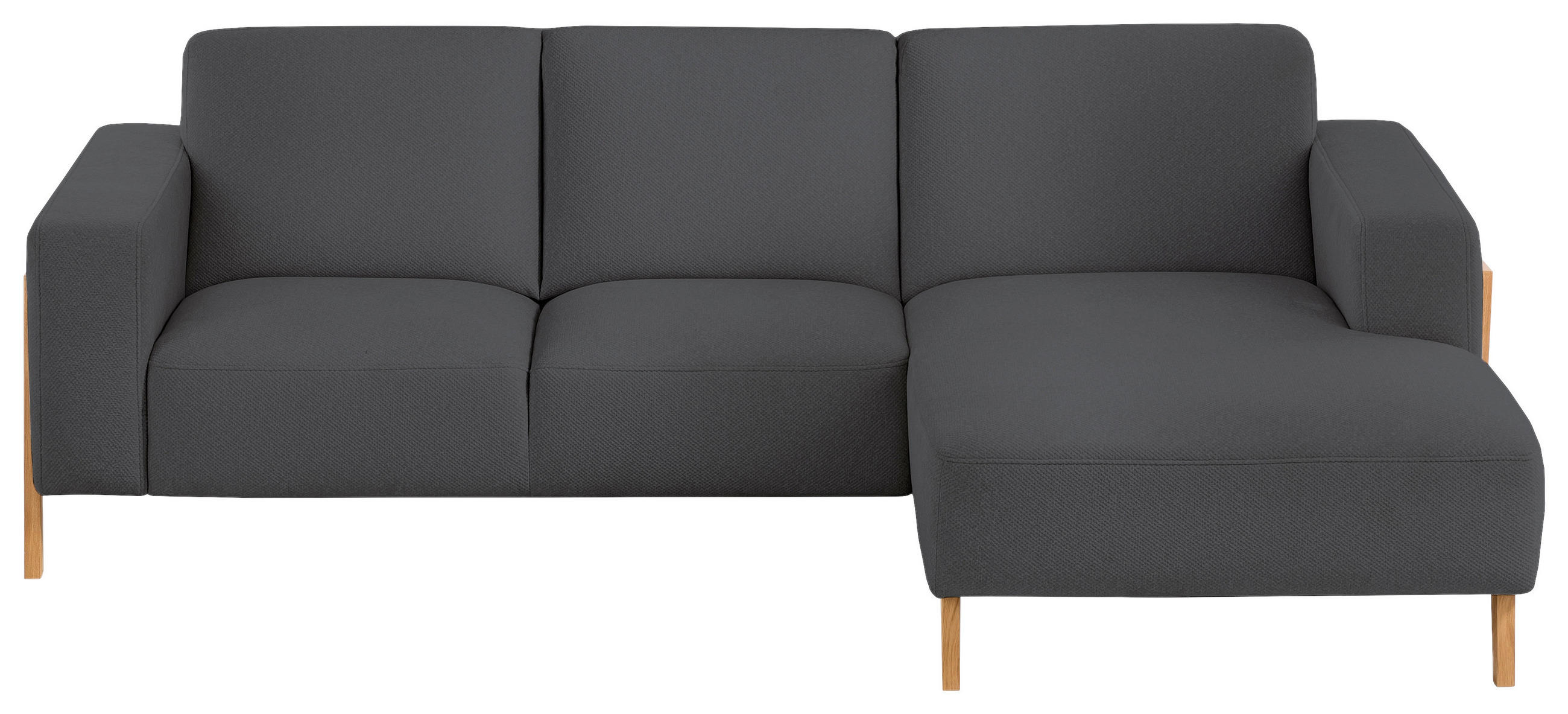 ECKSOFA  in Struktur Anthrazit Sitzvorzug  250/163 cm  - Eichefarben/Anthrazit, Design, Holz/Textil (250/163cm) - Stylife
