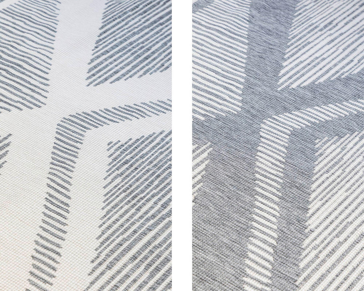 OUTDOORTEPPICH 160/230 cm Gemini Weiß, Silberfarben  - Silberfarben/Weiß, Design, Kunststoff (160/230cm) - Hanse Home