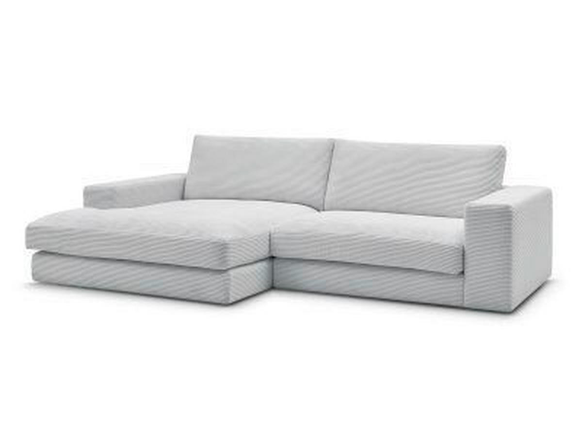 ECKSOFA  LEONARD Hellgrau Cord  - Hellgrau/Schwarz, MODERN, Kunststoff/Textil (159/274cm)