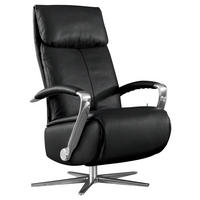 RELAXSESSEL Echtleder Fußteilverstellung, Rücken echt, Kopfteilverstellung    - Chromfarben/Schwarz, Design, Leder/Metall (68/113/80cm) - Chilliano