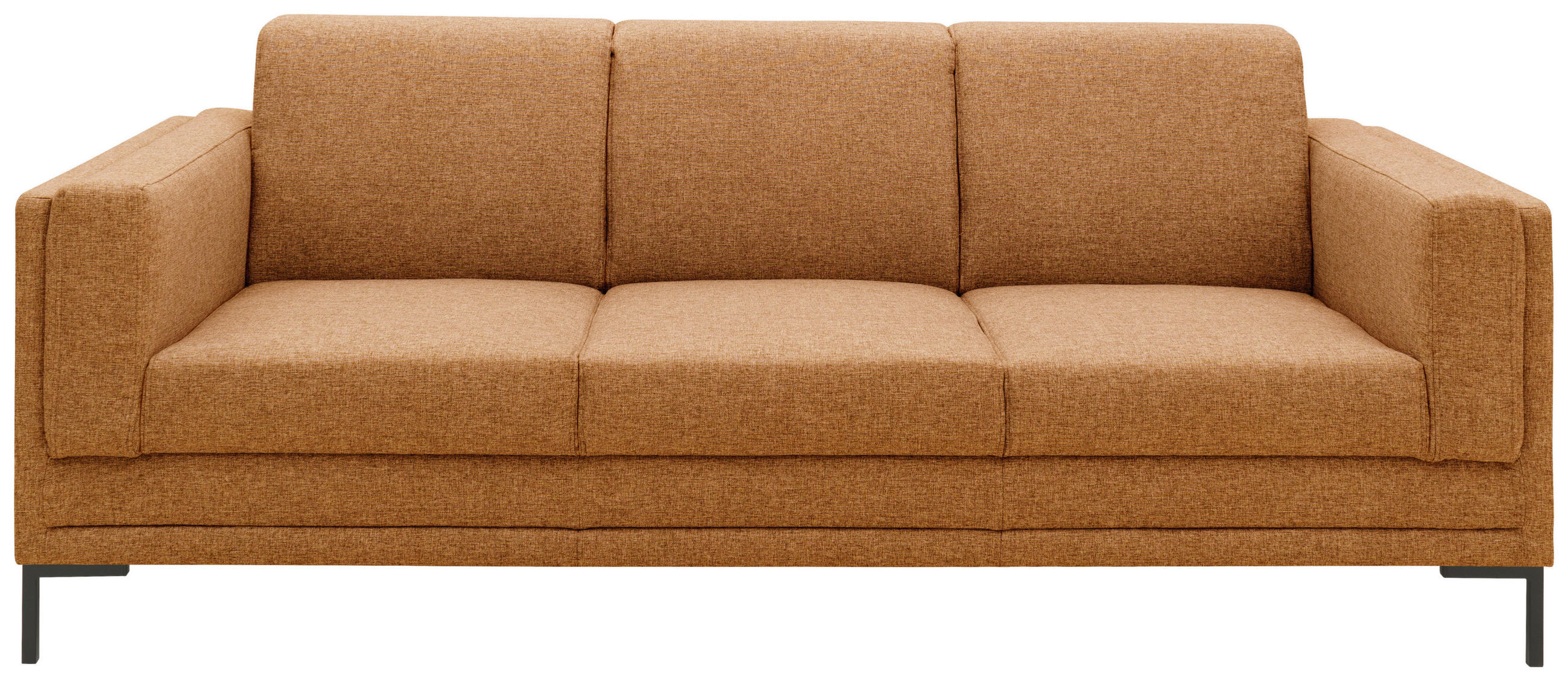 3-SITZER-SOFA Webstoff Messingfarben  - Messingfarben/Schwarz, Design, Textil/Metall (210/82/90cm) - LOOKS by W.Joop