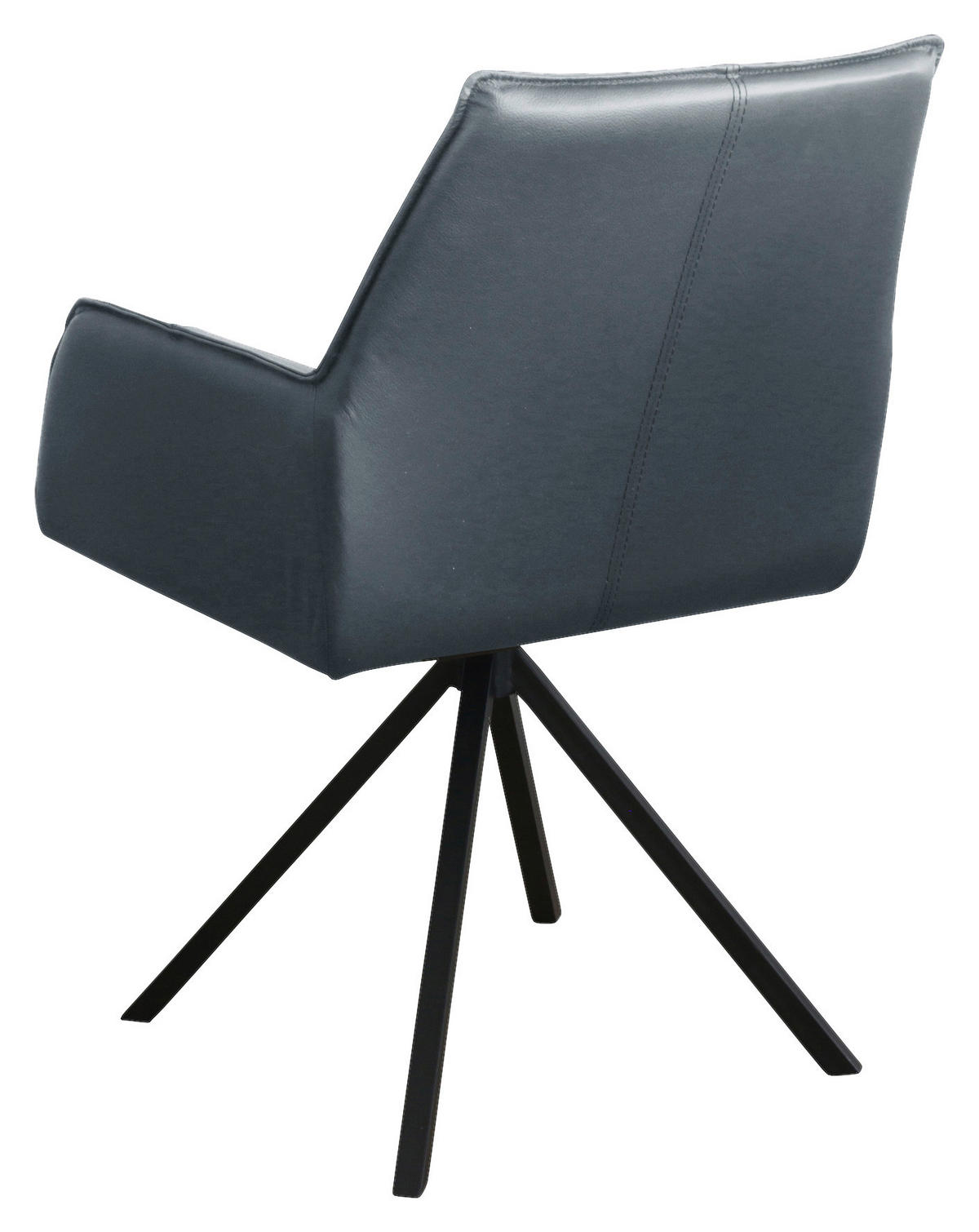 STOLICA S NASLONOM ZA RUKE  antracit, crna  metal, koža      - crna/antracit, Design, koža/metal (59,5/87,5/69cm) - Novel