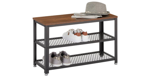 SCHUHREGAL 73/45/30 cm - Schwarz/Naturfarben, Trend, Holzwerkstoff/Metall (73/45/30cm) - Carryhome