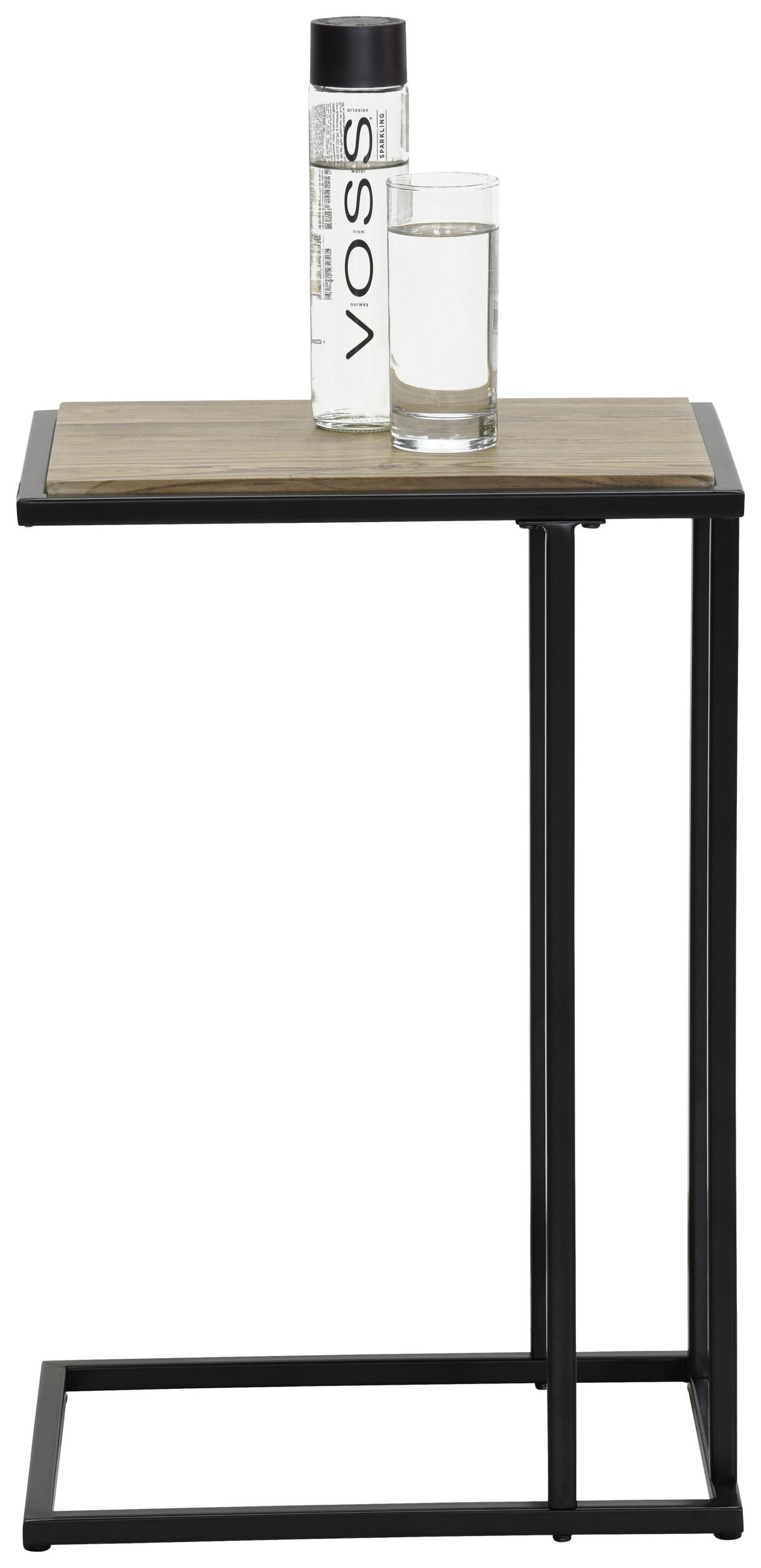 BEISTELLTISCH 40/30/60 cm Schwarz, Eichefarben rechteckig  - Eichefarben/Schwarz, Design, Holzwerkstoff/Metall (40/30/60cm) - home24