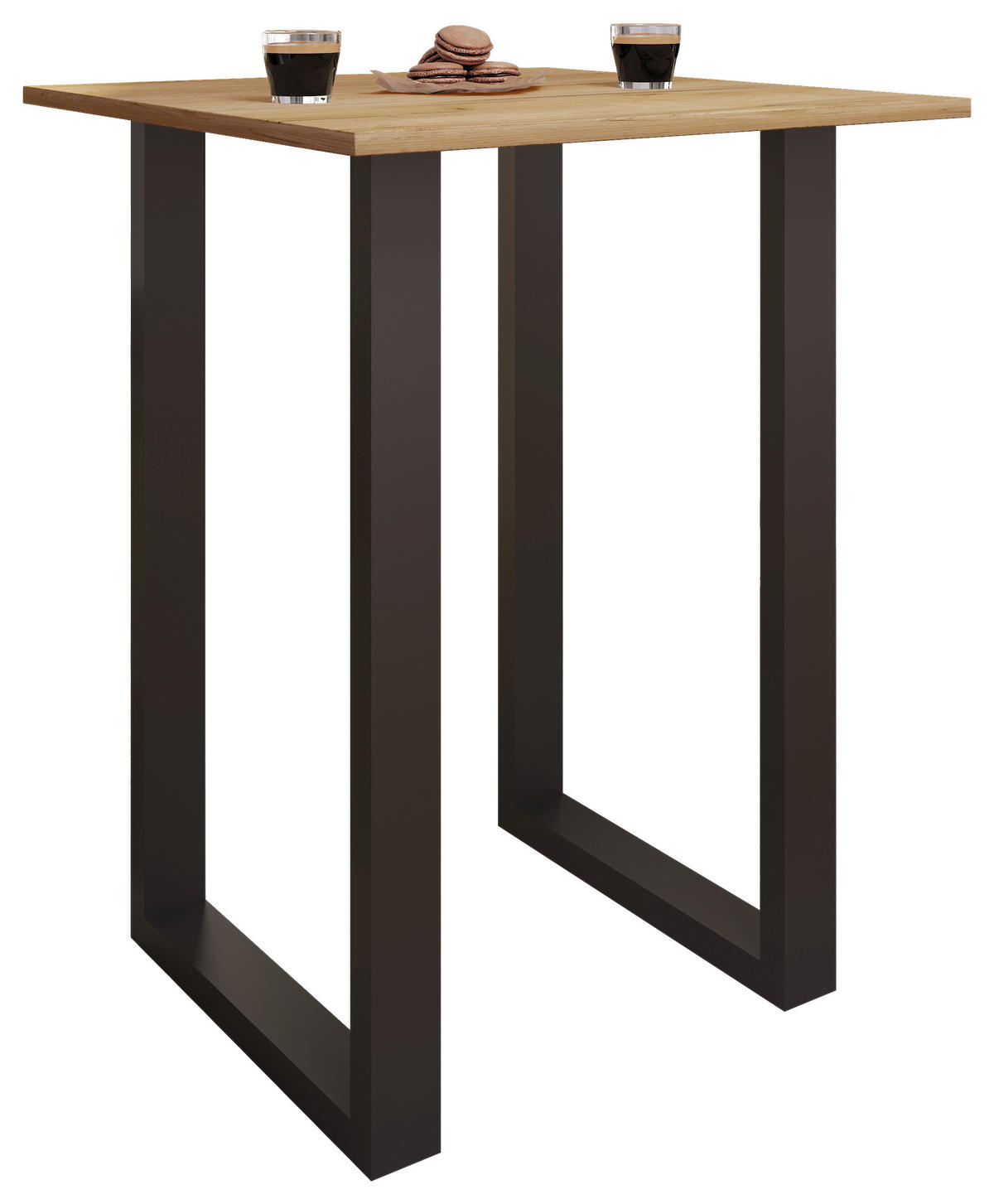 BARBORD i metall, trämaterial  80/50/102 cm  - honungsek/svart, Klassisk, metall/trämaterial (80/50/102cm)