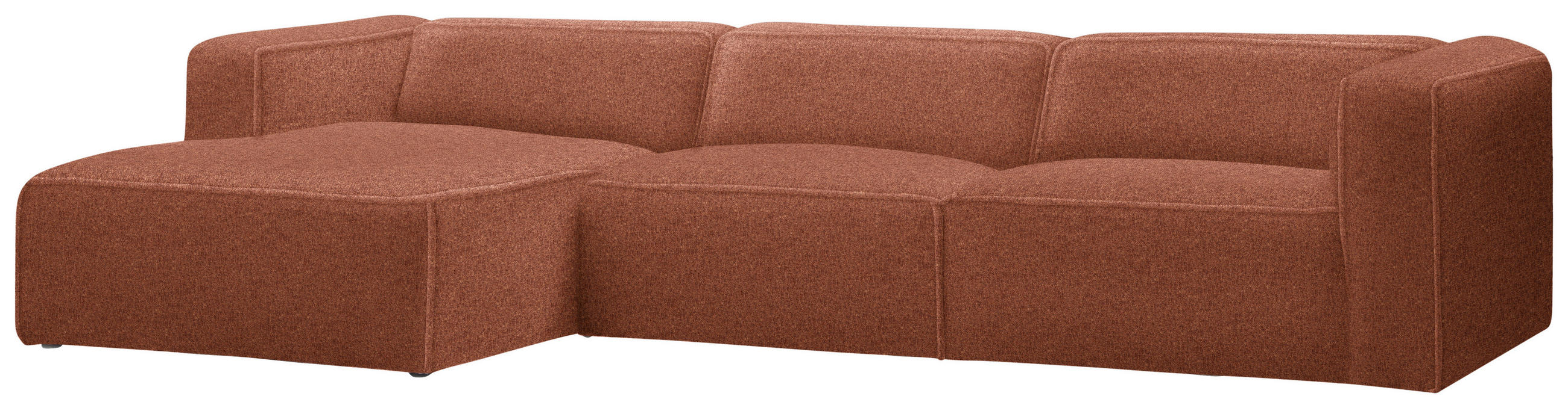 ECKSOFA in Webstoff Rostfarben  163/332 cm  - Rostfarben/Schwarz, Design, Kunststoff/Textil (163/332cm) - Stylife