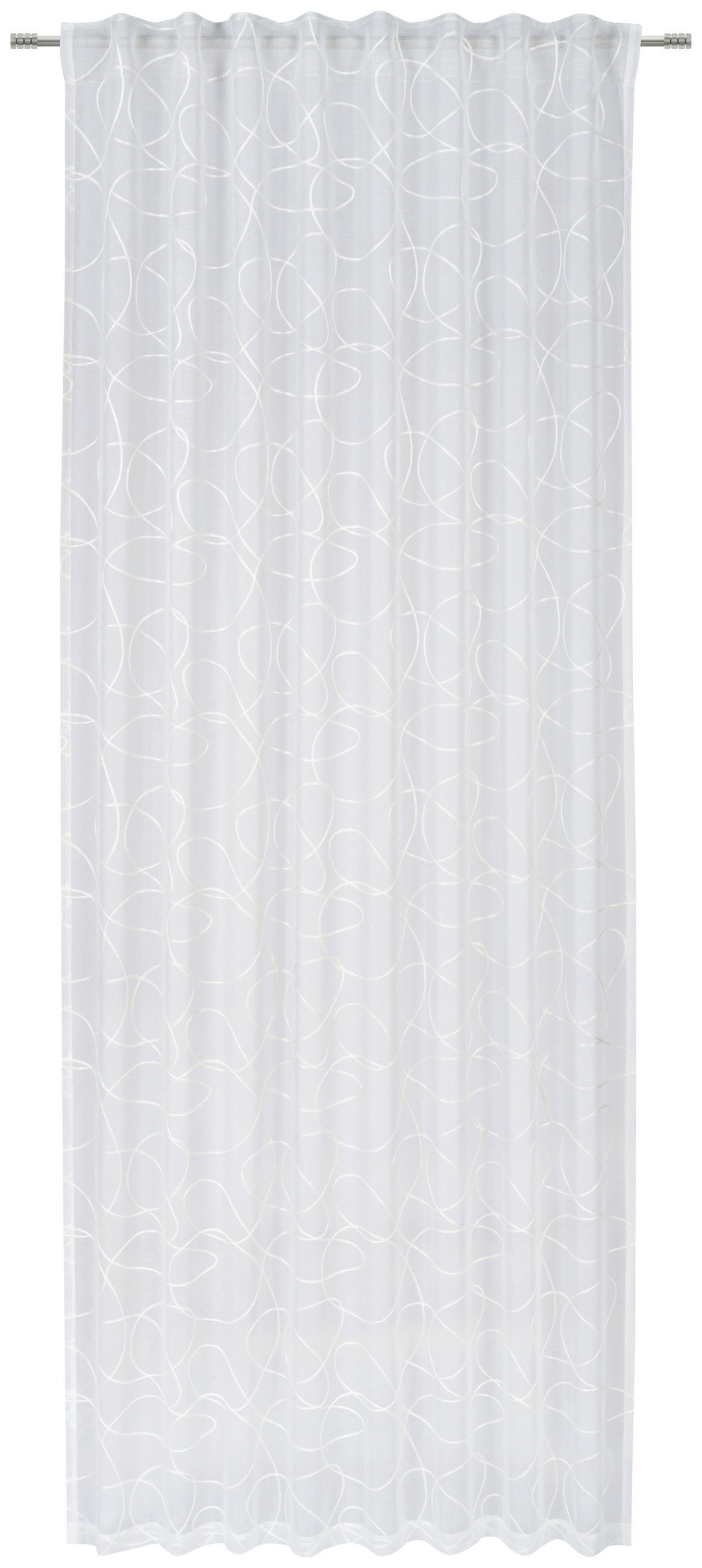 FERTIGVORHANG transparent  - Weiss, Design, Textil (135/245cm) - Esposa