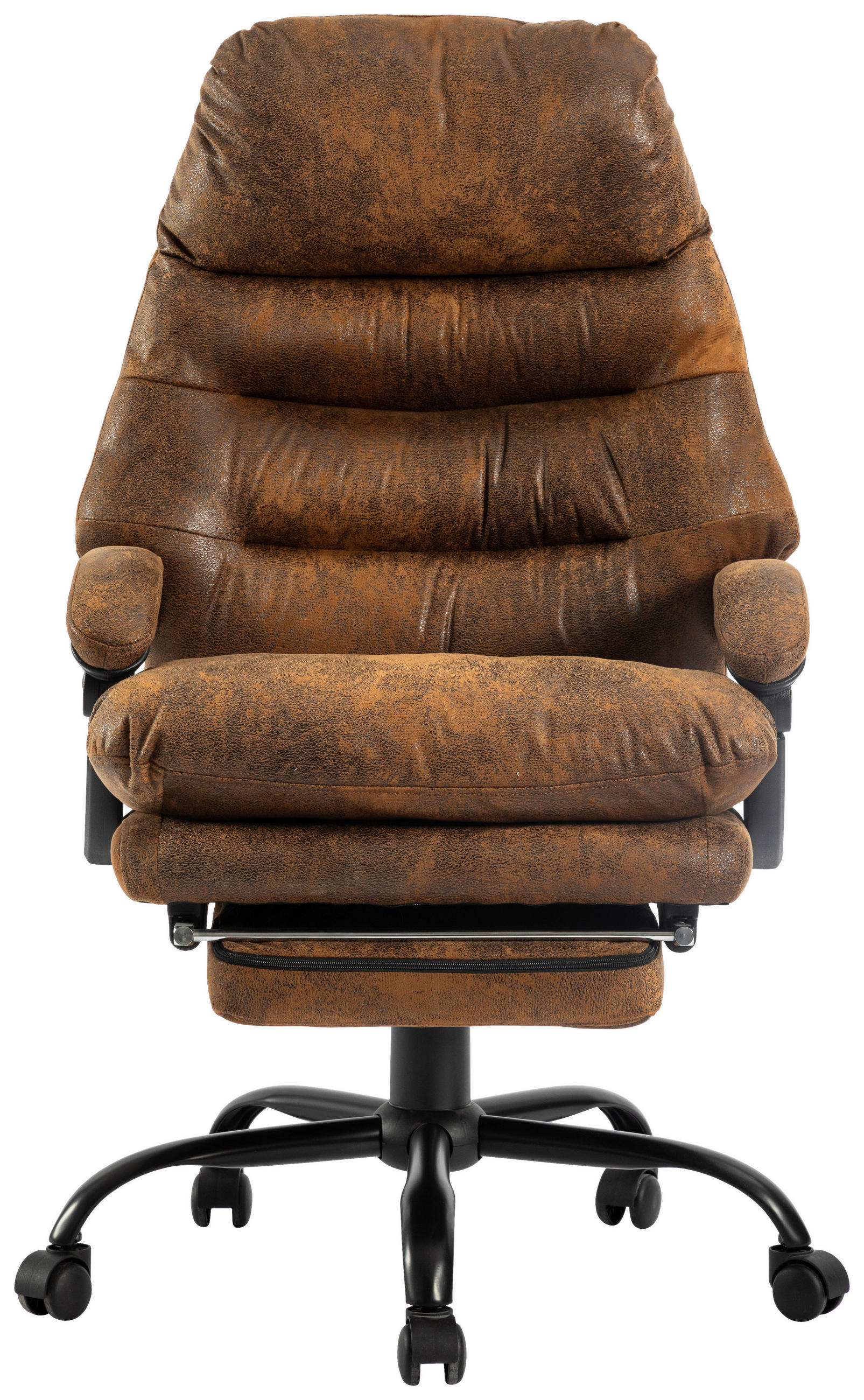 Livetastic Chefsessel Fußstütze Braun, Schwarz 64x114-122x72 cm