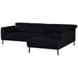 ECKSOFA in Chenille Anthrazit  280/205 cm  - Anthrazit/Schwarz, Design, Textil/Metall (280/205cm) - Xora