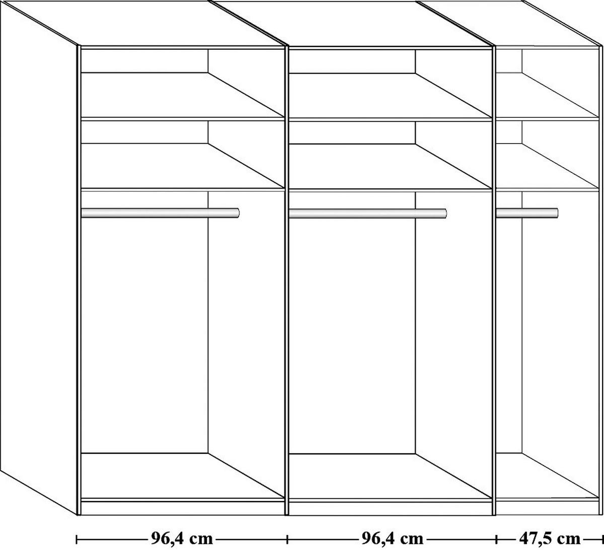 SCHWEBETÜRENSCHRANK in Eichefarben, Champagner  - Champagner/Eichefarben, Konventionell, Glas/Holz (250/217/67cm) - Dieter Knoll