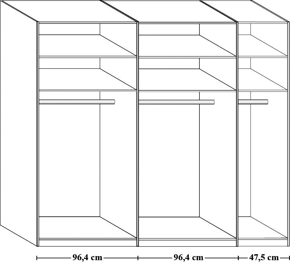 Thumbnail - Dieter Knoll Schwebetürenschrank, Eiche, Champagner, Holzwerkstoff, Eiche, teilmassiv, 6 Fächer, 250x217x67 cm, Beimöbel...