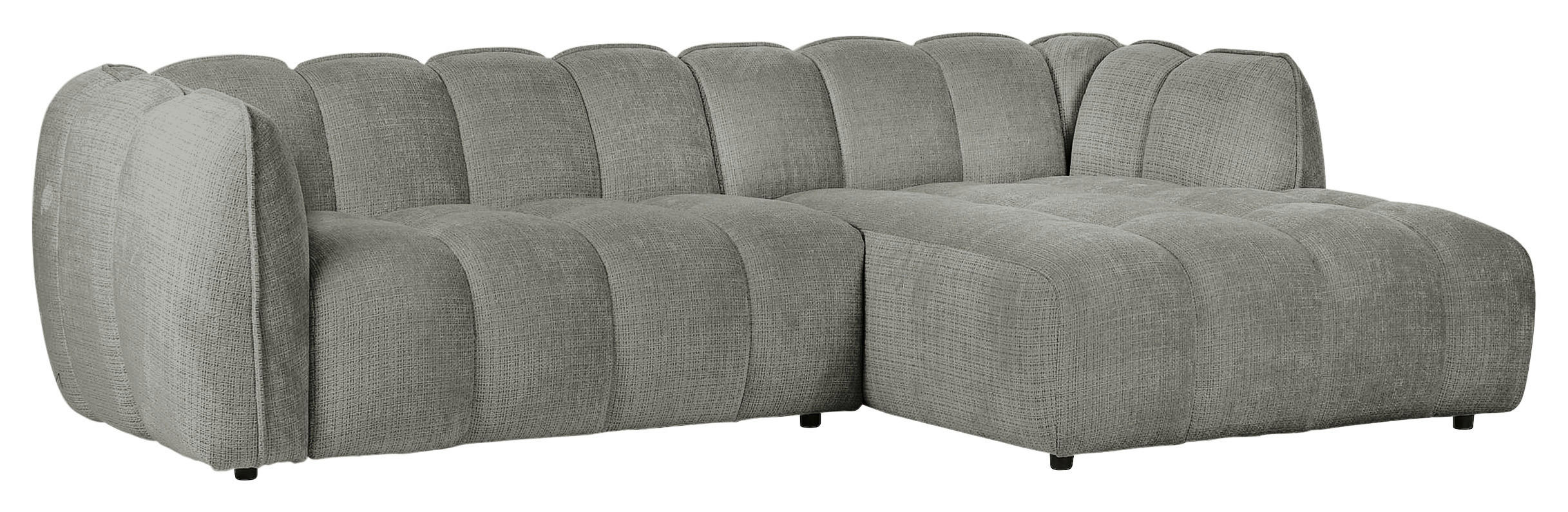 HÖRNSOFFA i chenille mörkgrå  - mörkgrå/svart, Klassisk, textil/plast (272/172cm) - MID.YOU