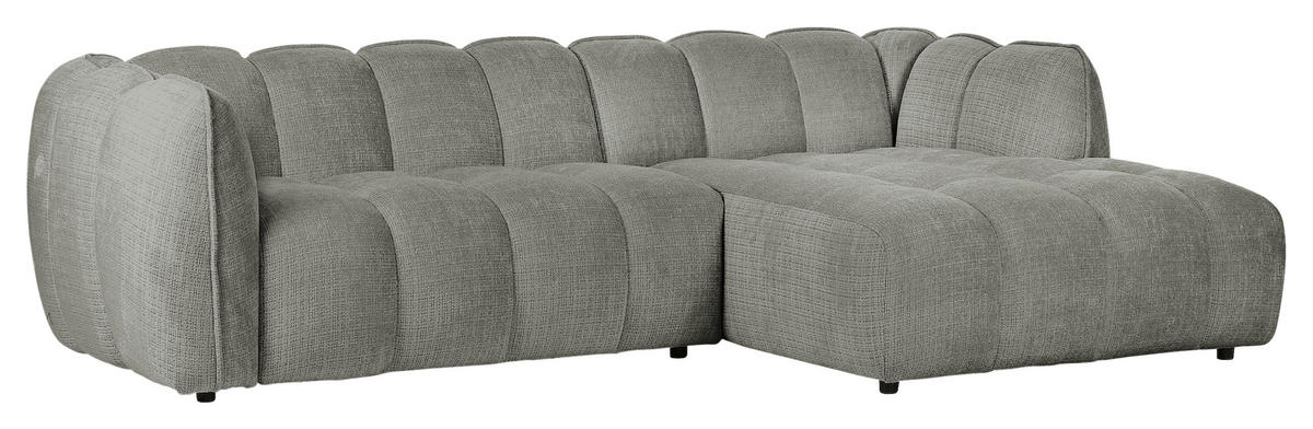 ECKSOFA Dunkelgrau Chenille  - Dunkelgrau/Schwarz, KONVENTIONELL, Kunststoff/Textil (272/172cm) - Carryhome