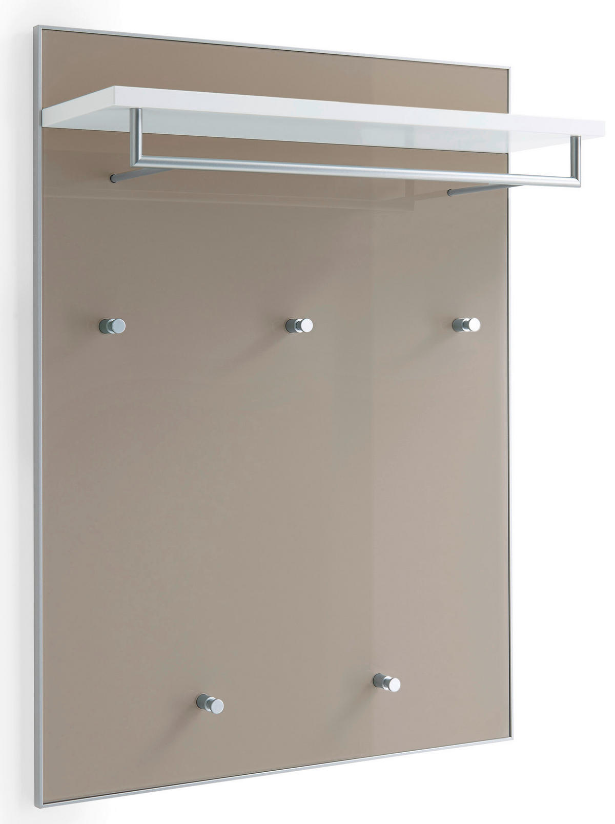 GARDEROBE 6-teilig  in 245/195/40 cm  - Taupe/Weiss, Design, Glas/Holzwerkstoff (245/195/40cm)