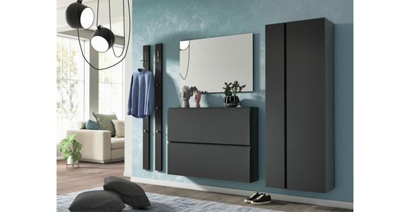 GARDEROBENSCHRANK Gardasee  in 60/165/33 cm  - Anthrazit, Design, Holzwerkstoff (60/165/33cm) - Moderano