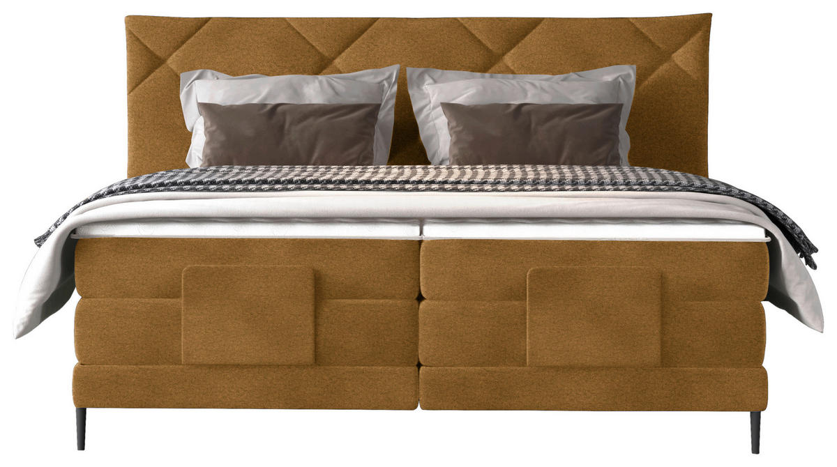 BOXSPRINGBETT 180/200 cm  in Goldfarben  - Goldfarben/Schwarz, Konventionell, Textil/Metall (180/200cm) - Esposa