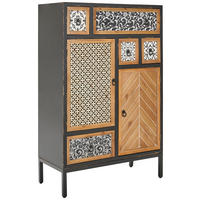 KOMODA   80/124,5/38 cm   višebojno, prirodne boje, crna  - višebojno/prirodne boje, Romantično / ladanjski, drvni materijal/metal (80/124,5/38cm) - Landscape