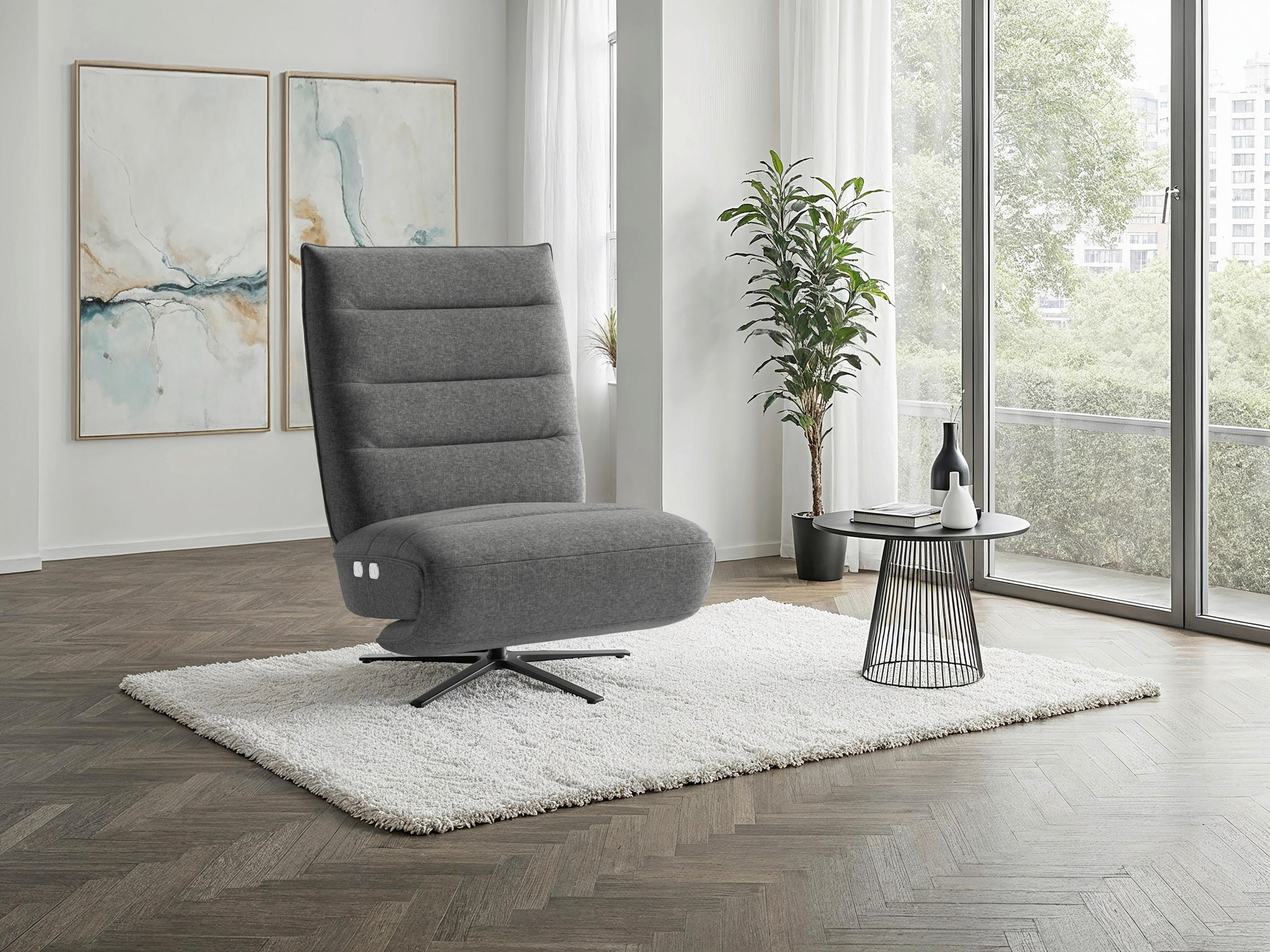 Sit & More RELAXAČNÍ KŘESLO, textil, antracitová