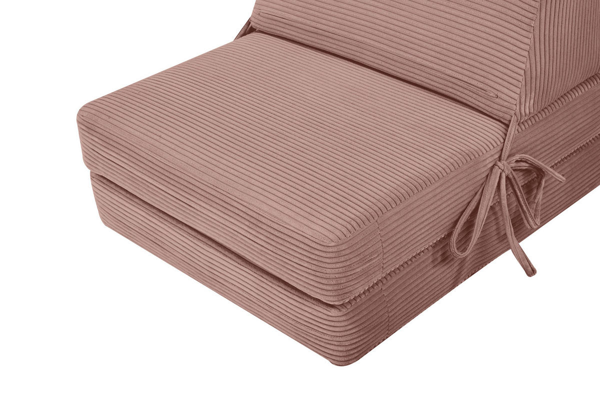SCHLAFSESSEL Cord Altrosa    - Altrosa, Design, Textil/Metall (65/57/81cm) - Livetastic