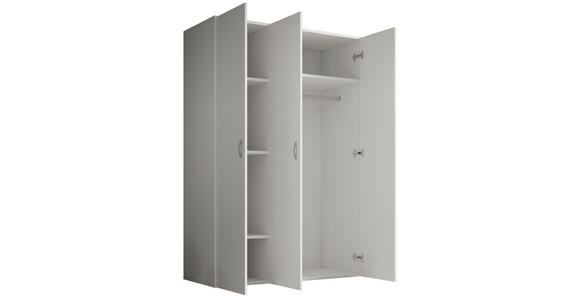 DREHTÜRENSCHRANK in Weiß - Alufarben/Weiß, KONVENTIONELL, Holzwerkstoff/Kunststoff (121/176/51cm) - Carryhome