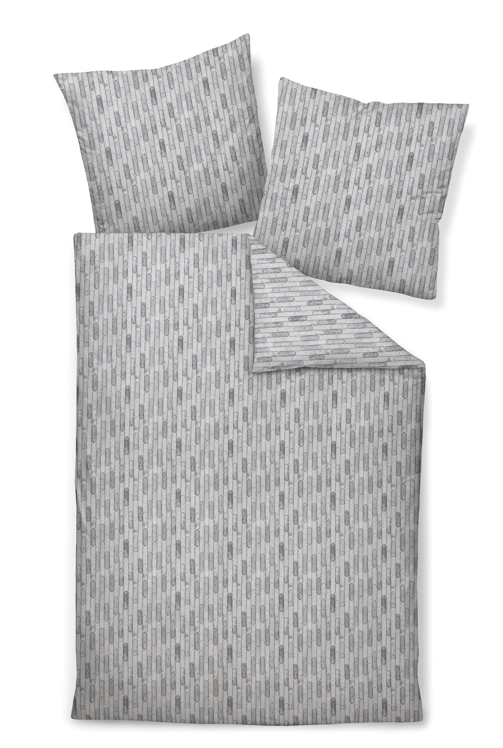 BETTWÄSCHE Seersucker 135/200 cm  - Grau, Design, Textil (135/200cm) - Janine