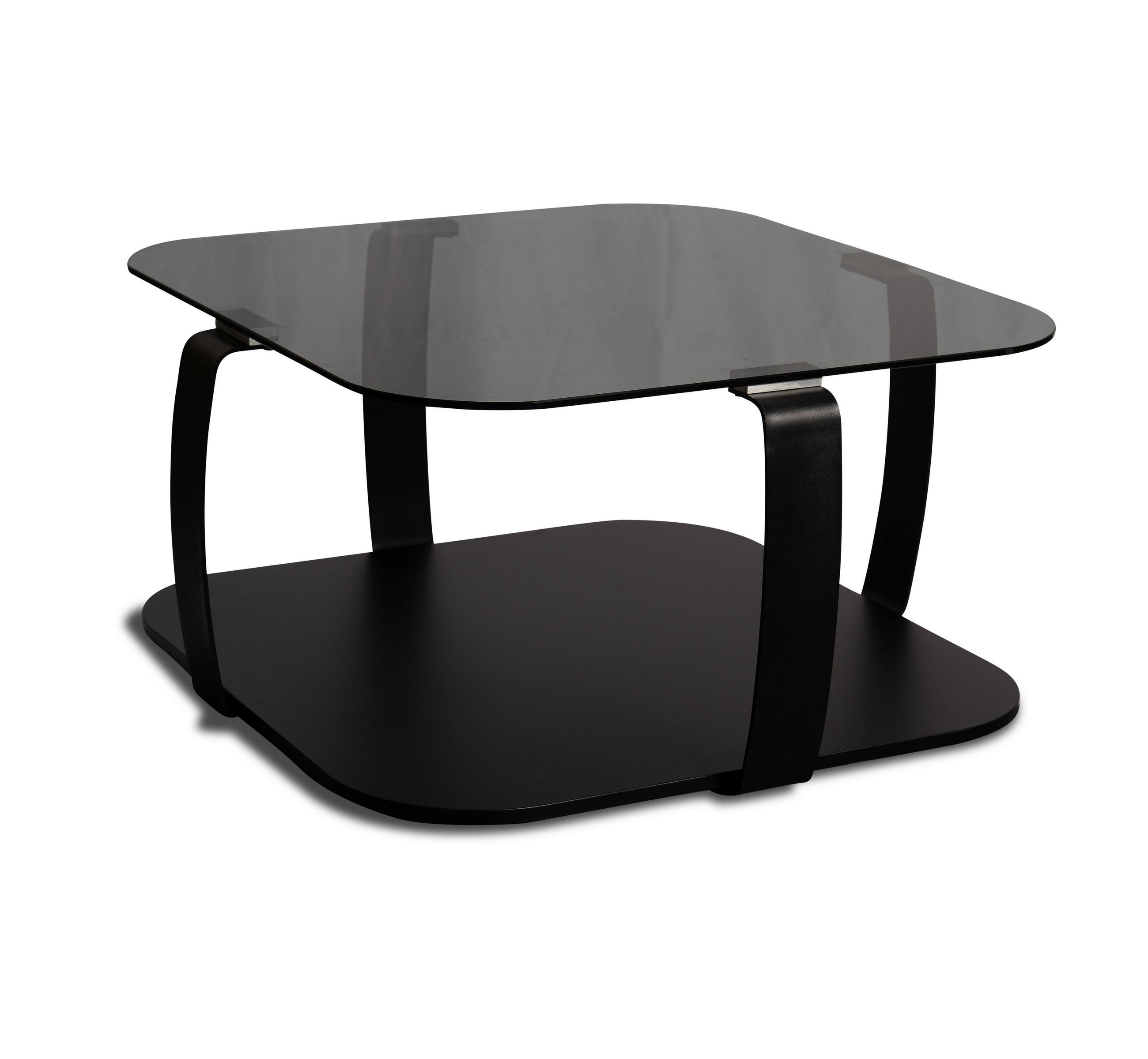 COUCHTISCH Sicherheitsglas, Farbglas 75/75/40 cm quadratisch Schwarz  - Schwarz, Design, Glas/Metall (75/75/40cm) - Xora