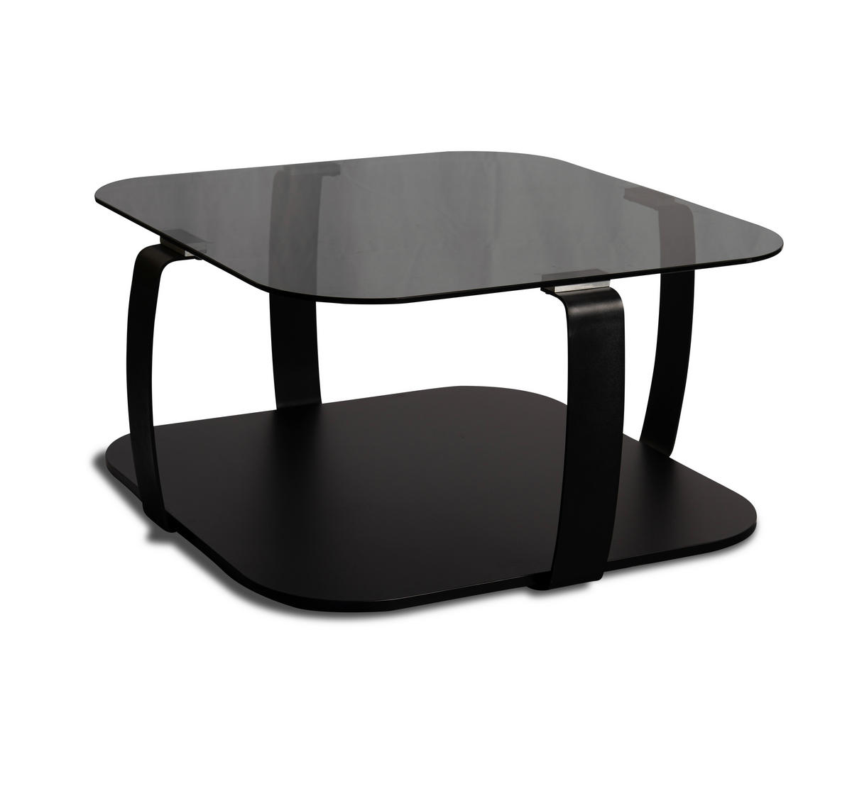COUCHTISCH Sicherheitsglas, Farbglas 75/75/40 cm quadratisch Schwarz  - Schwarz, Design, Glas/Metall (75/75/40cm) - Xora