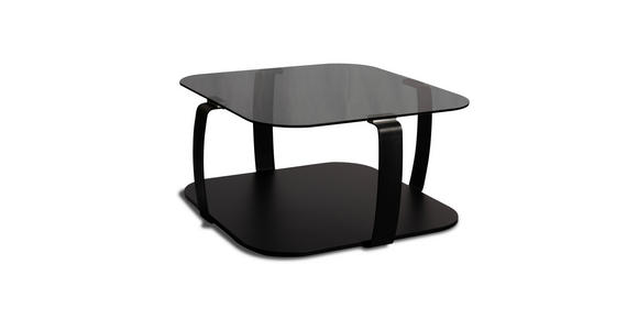 COUCHTISCH Sicherheitsglas, Farbglas 75/75/40 cm quadratisch Schwarz  - Schwarz, Design, Glas/Metall (75/75/40cm) - Xora