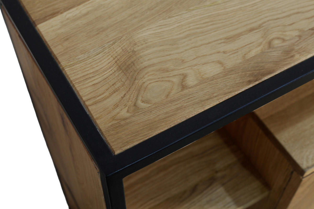 SIDEBOARD  175/100/35 cm  - Eichefarben/Schwarz, LIFESTYLE, Holz/Metall (175/100/35cm) - Landscape