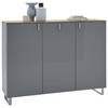 SCHUHSCHRANK Eiche furniert Grau, Eichefarben  - Eichefarben/Alufarben, Design, Holz/Holzwerkstoff (139/104/36cm) - Dieter Knoll