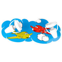 KINDERWANDLEUCHTE Flugzeuge 2-fl 19/44/16 cm   - Blau/Gelb, Basics, Holzwerkstoff/Kunststoff (19/44/16cm)
