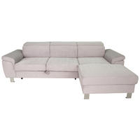 ECKSOFA in Cord Hellgrau  - Silberfarben/Hellgrau, Design, Textil/Metall (250/167cm) - Xora