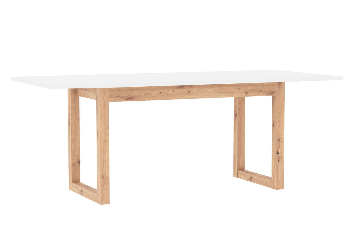 ESSTISCH in Holzwerkstoff 160-200/90/75 cm  - Eiche Artisan/Weiß, MODERN, Holzwerkstoff (160-200/90/75cm) - MID.YOU